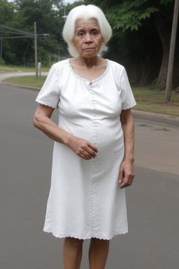 Panamanian elderly female with  white hair