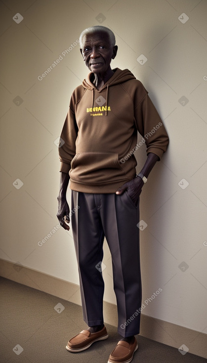 Ugandan elderly male with  brown hair