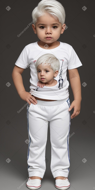 Colombian infant boy with  white hair