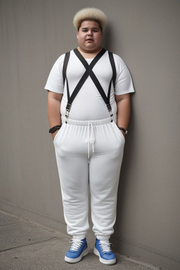 Uruguayan teenager boy with  white hair