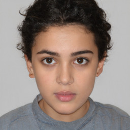 Neutral white young-adult female with short  brown hair and brown eyes