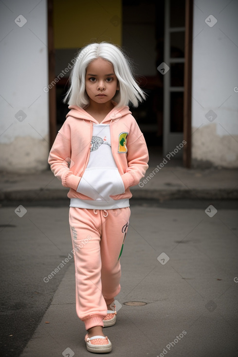 Brazilian child female with  white hair