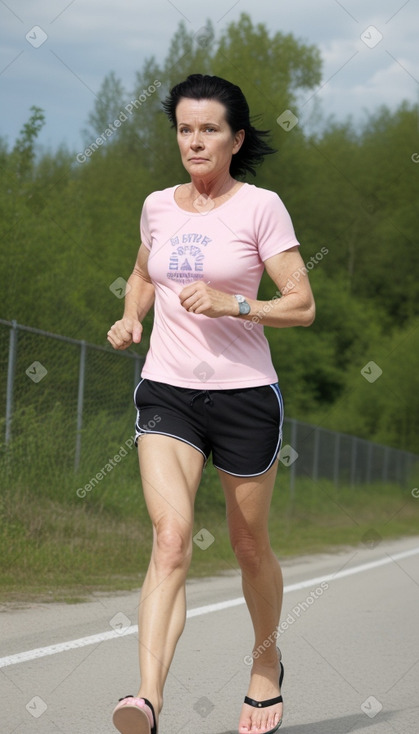 Norwegian middle-aged female with  black hair