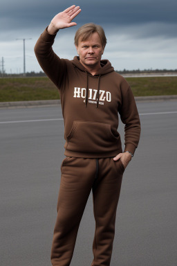 Finnish middle-aged male with  brown hair