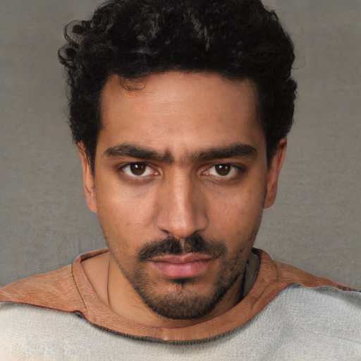 Neutral white young-adult male with short  black hair and brown eyes