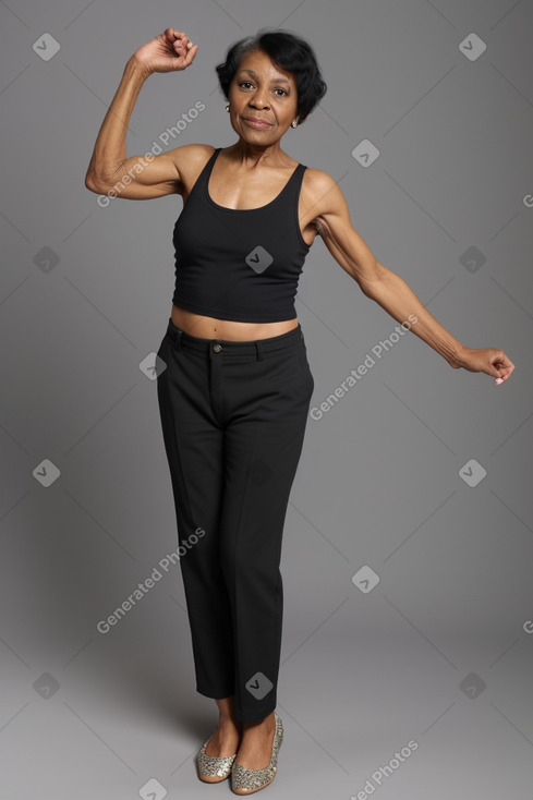 African american elderly female with  black hair