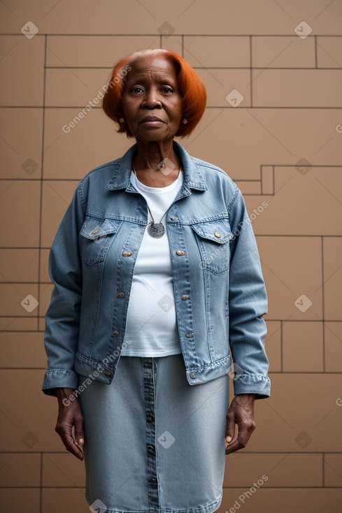 Ugandan elderly female with  ginger hair