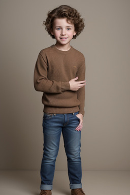 Caucasian child boy with  brown hair