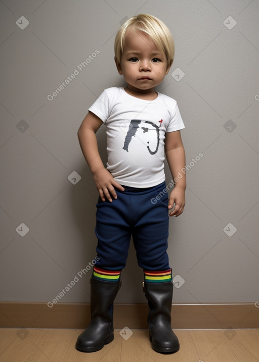 Bolivian infant boy with  blonde hair