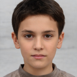 Neutral white child male with short  brown hair and brown eyes