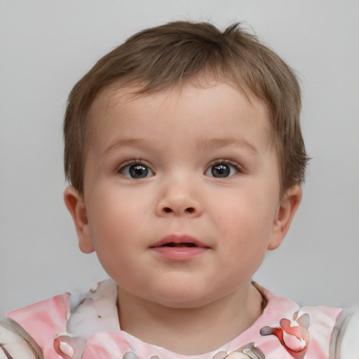 Neutral white child male with short  brown hair and brown eyes