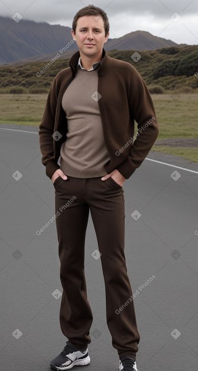 New zealand adult male with  brown hair