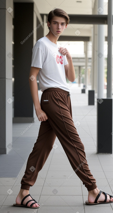 Austrian teenager male with  brown hair