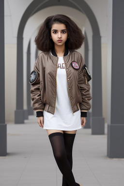 Qatari teenager girl with  brown hair