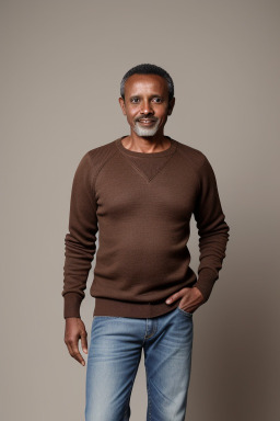 Ethiopian middle-aged male with  brown hair