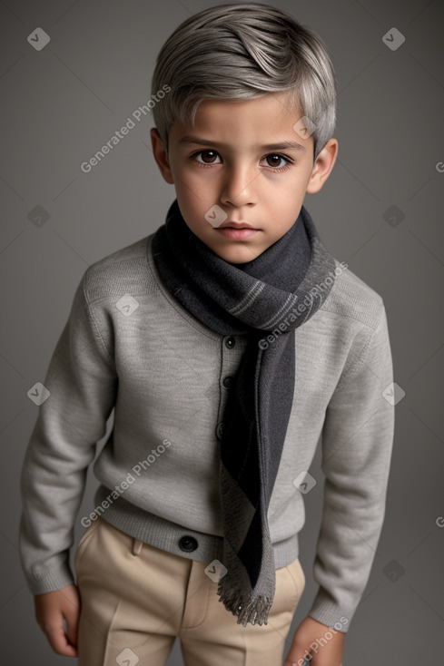 Portuguese child boy with  gray hair