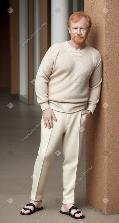 Middle-aged male with  ginger hair