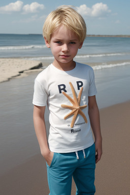 Russian child boy with  blonde hair