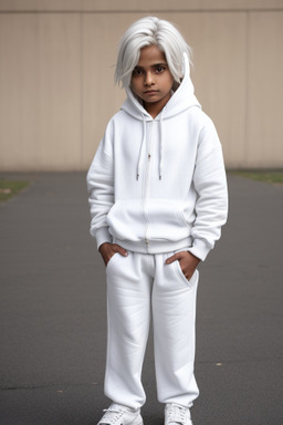 Indian child male with  white hair