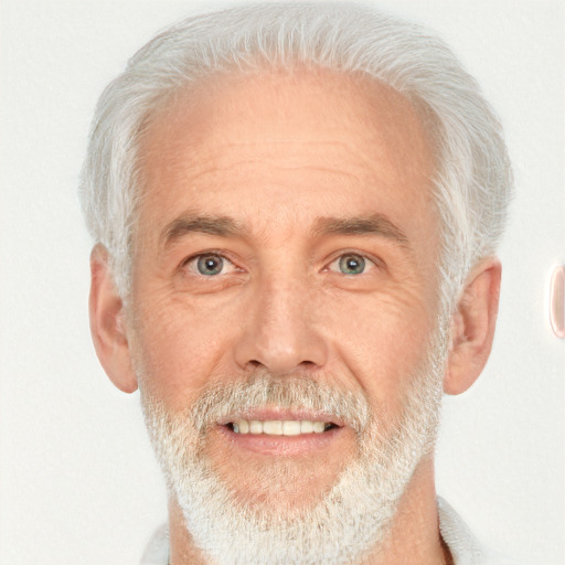 Neutral white middle-aged male with short  gray hair and brown eyes