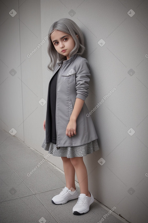 Turkish child female with  gray hair