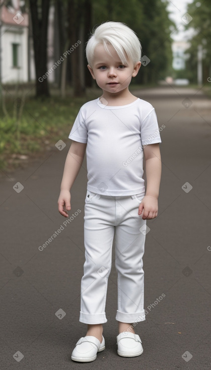 Belarusian infant boy with  white hair