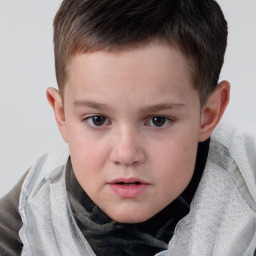 Neutral white child male with short  brown hair and brown eyes