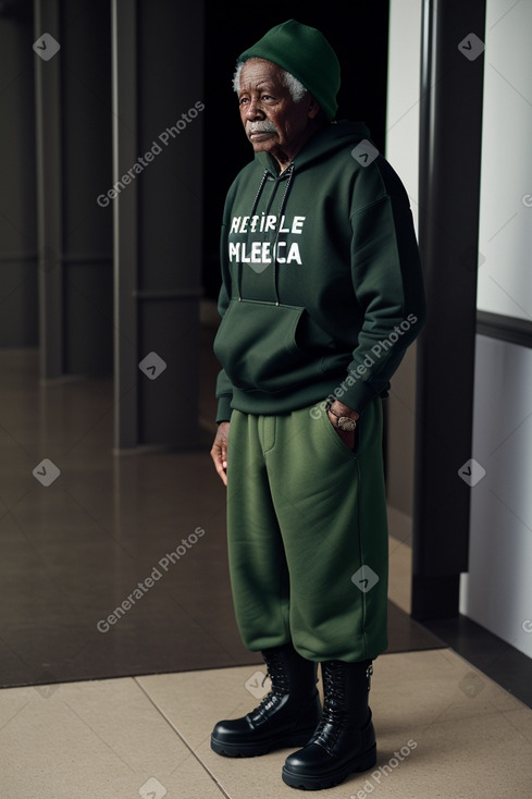 African american elderly male with  black hair