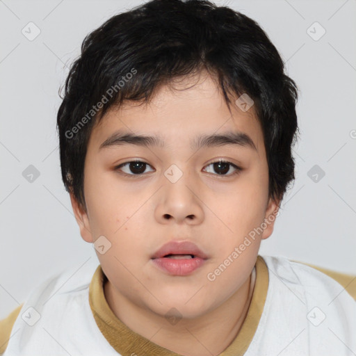 Neutral asian young-adult male with short  brown hair and brown eyes