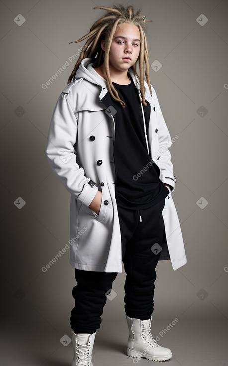 Canadian teenager boy with  white hair