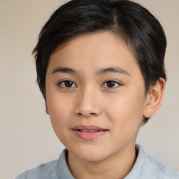 Joyful white young-adult male with medium  brown hair and brown eyes