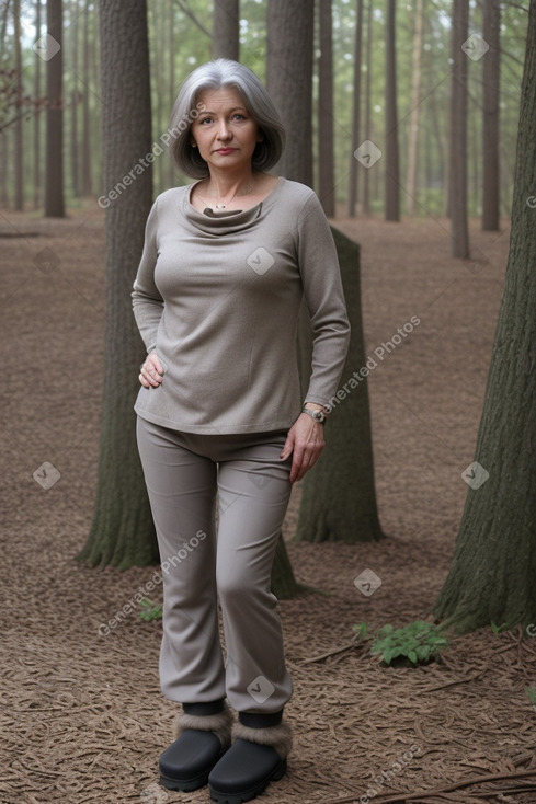 Russian 45 years female with  gray hair