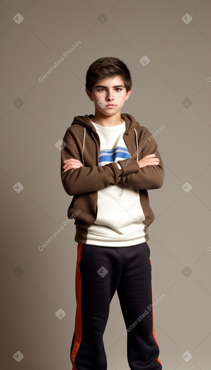 Paraguayan teenager boy with  brown hair