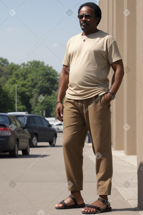 African american middle-aged male with  black hair