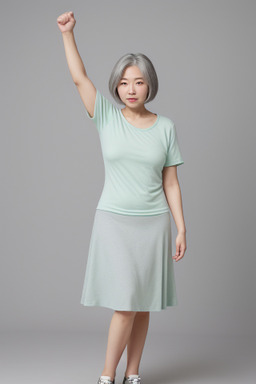 Korean adult female with  gray hair