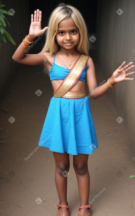 Sri lankan child girl with  blonde hair