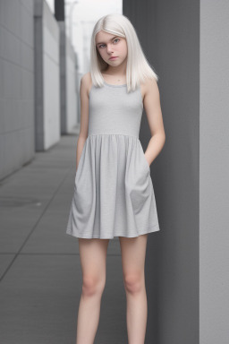 Caucasian teenager female with  white hair