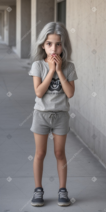 Israeli child female with  gray hair