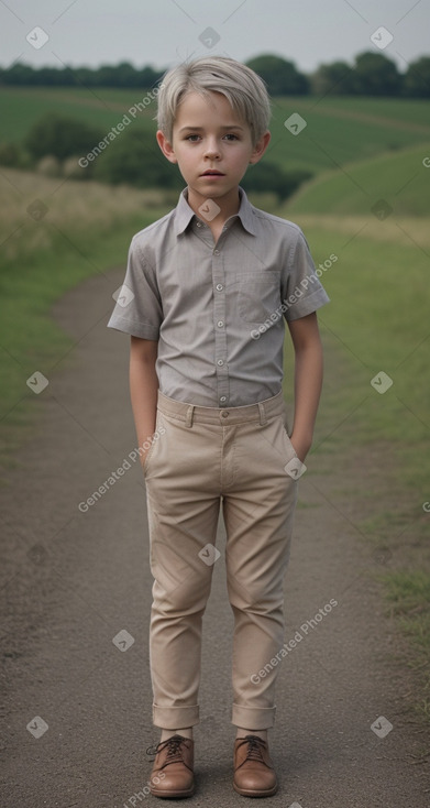 Child boy with  gray hair