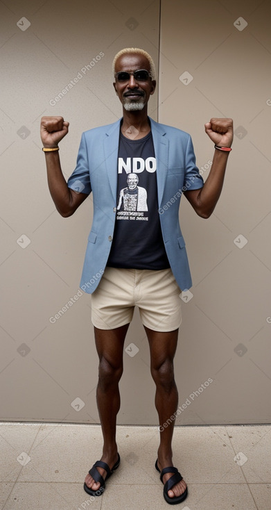 Sudanese middle-aged male with  blonde hair