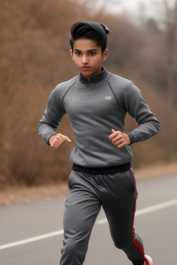 Nepalese teenager boy with  gray hair