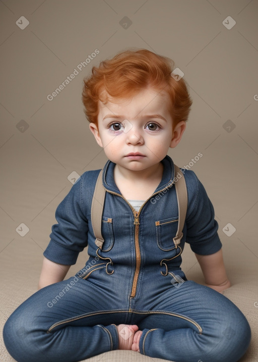 Iranian infant boy with  ginger hair