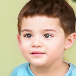 Neutral white child male with short  brown hair and brown eyes