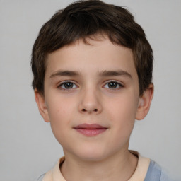 Neutral white child male with short  brown hair and brown eyes