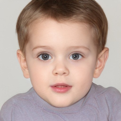 Neutral white child female with short  brown hair and brown eyes