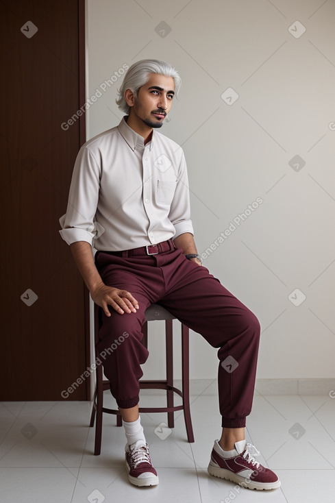 Saudi arabian adult male with  white hair