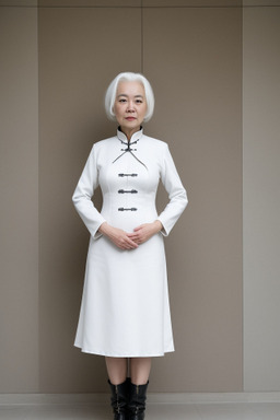 Chinese 45 years female with  white hair