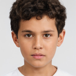 Neutral white child male with short  brown hair and brown eyes