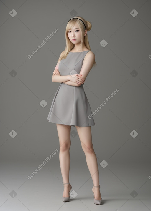 South korean adult female with  blonde hair