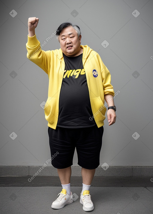 South korean elderly male with  black hair